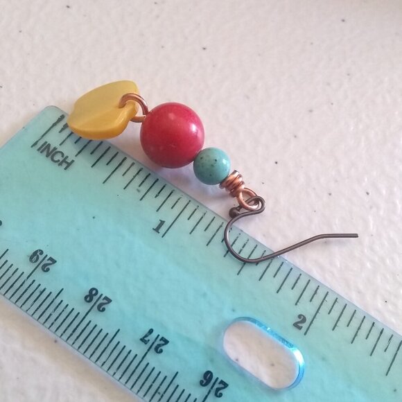 🍂🍁🍃 3/$25! Happy + Playful Apple Earrings 4 All Ages! Upbeat Summer Colors! - Picture 4 of 7